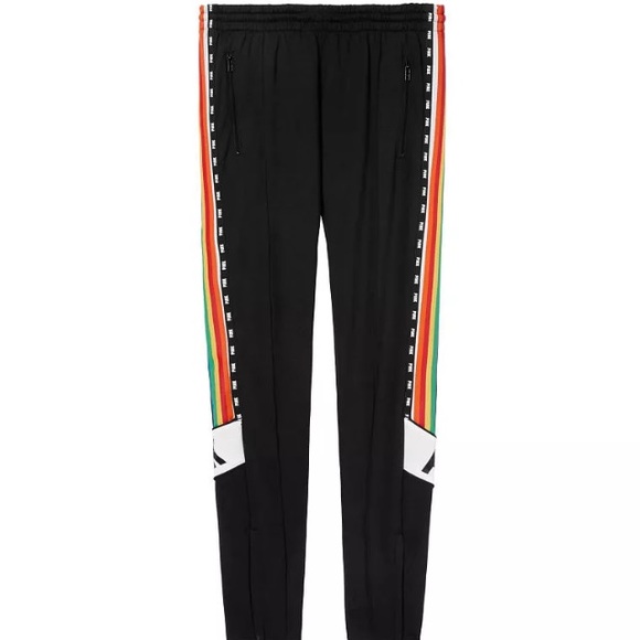 VS Pink Rainbow Stripe Black Skinny Track Pant - Picture 3 of 6